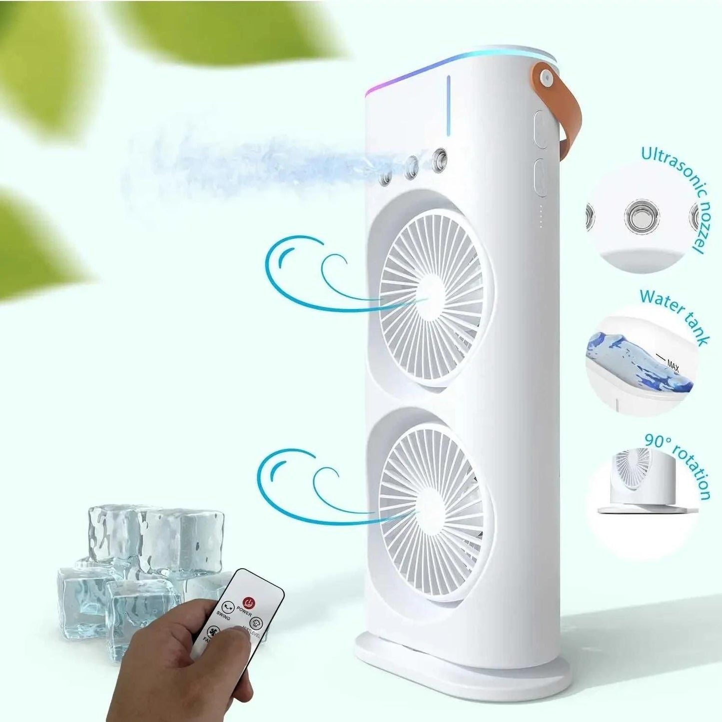 Double Ended Spray Fan Desk Fan with Mist Spray,Office and home Humidifier