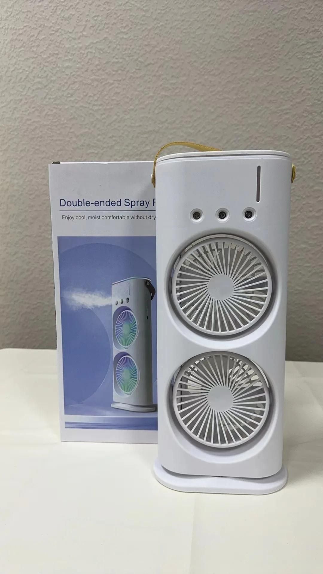 Double Ended Spray Fan Desk Fan with Mist Spray,Office and home Humidifier