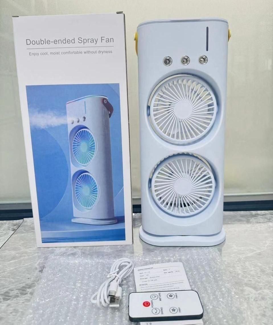 Double Ended Spray Fan Desk Fan with Mist Spray,Office and home Humidifier
